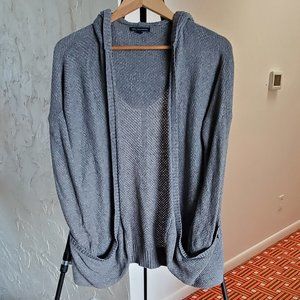 American Eagle Gray Waffle Knit Cardigan